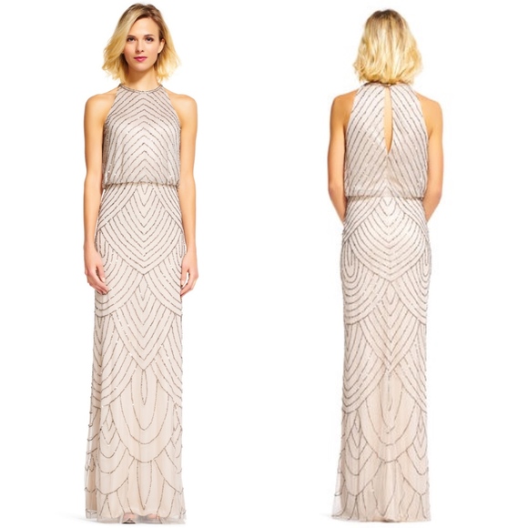 Adrianna Papell Dresses & Skirts - Adrianna Papell Art Deco Beaded halter Madigan